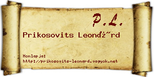 Prikosovits Leonárd névjegykártya